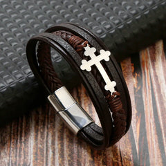 Personalized Multi-layer Woven Leather Bracelet for Men