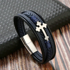 Personalized Multi-layer Woven Leather Bracelet for Men